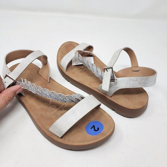 NEW Link Soft Silver Strappy Sandals Size 2 - Picture 1 of 9